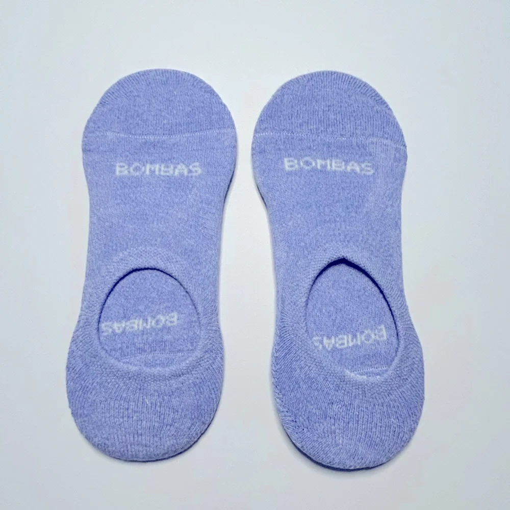 Bombas 2 pair New No Show Cushioned Socks Medium Lavender Cotton Blend